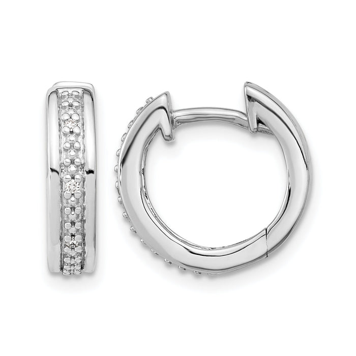 14k White Gold Diamond Complete Hinged Hoop Earrings-EM5358-003-WA