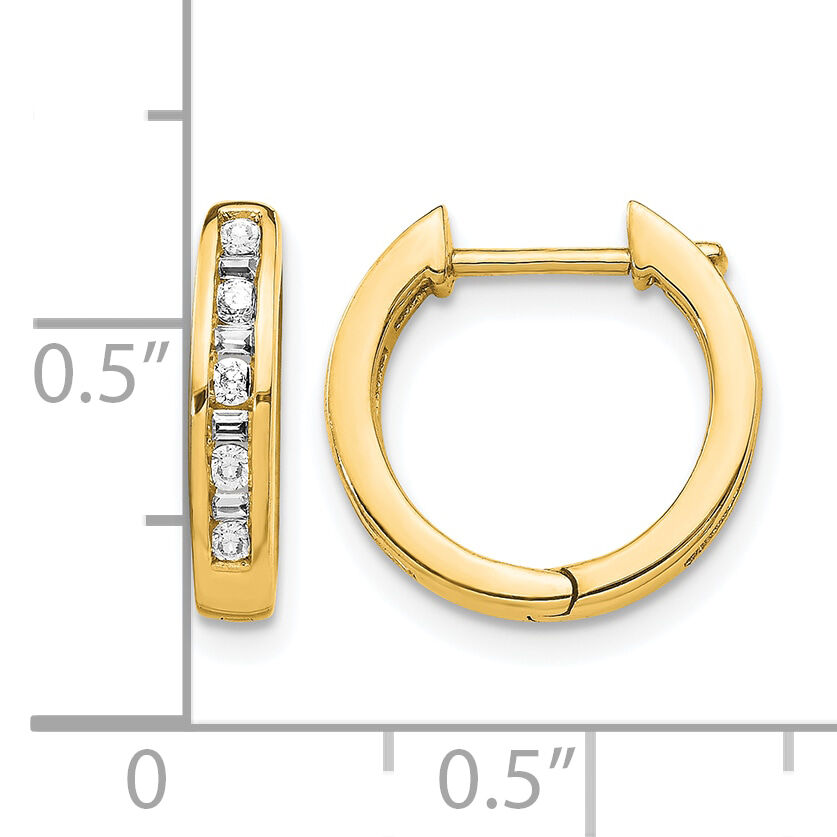 14k Round/Baguette Diamond Hinged Hoop Earrings-EM5359-025-YA