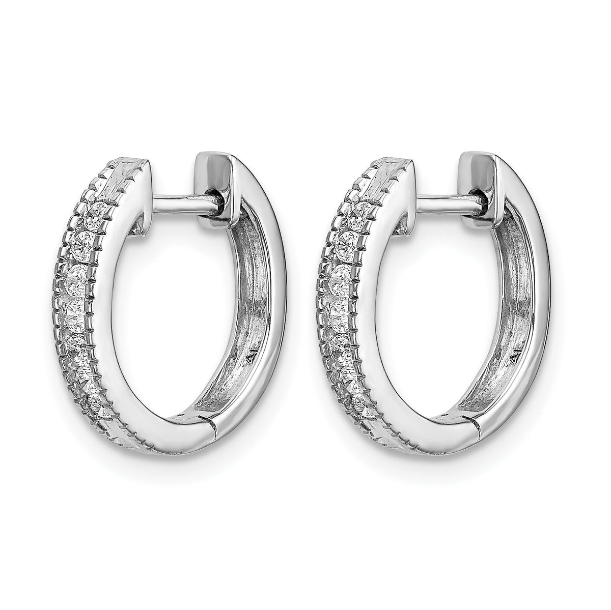 14k White Gold Diamond Hinged Hoop Earrings-EM5360-020-WA