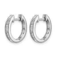 14k White Gold Diamond Hinged Hoop Earrings-EM5360-020-WA