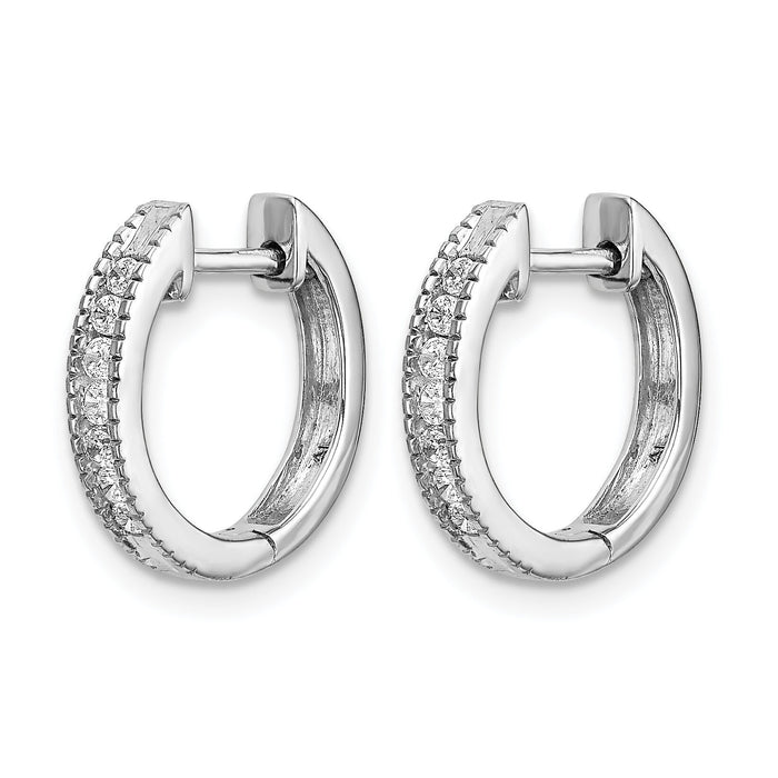 14k White Gold Diamond Hinged Hoop Earrings-EM5360-020-WA