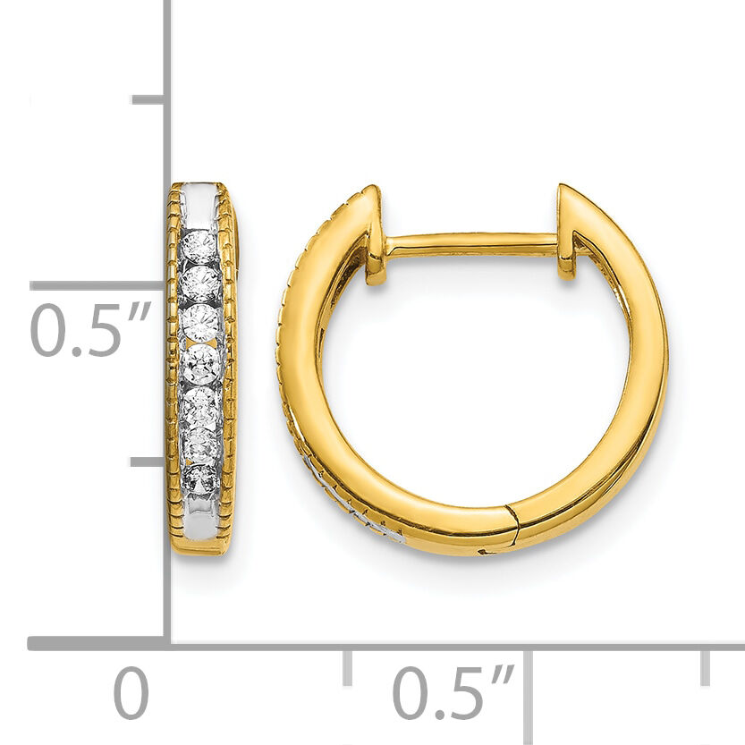 14k Diamond Hinged Hoop Earrings-EM5360-020-YA