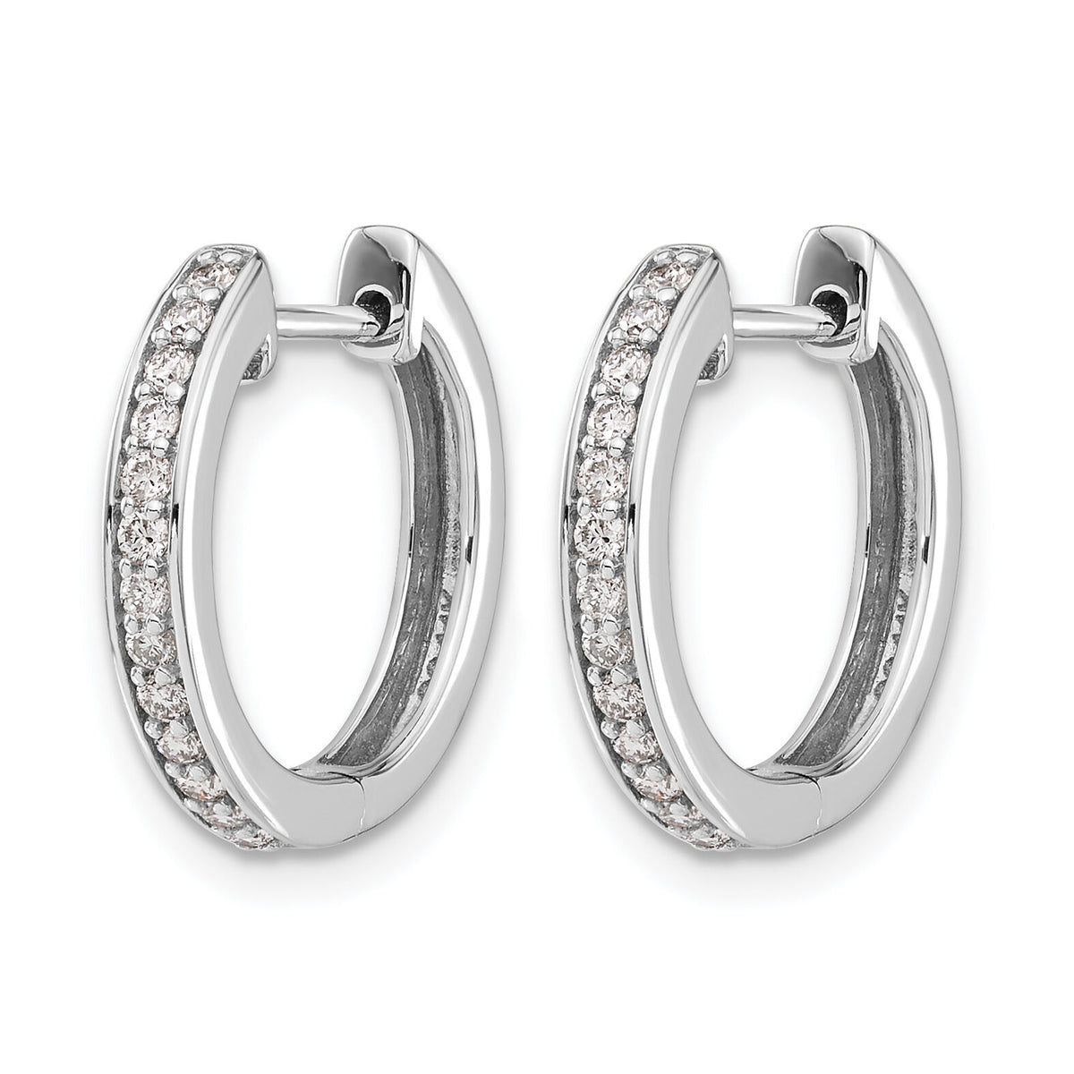 14k White Gold Diamond Complete Hinged Hoop Earrings-EM5362-033-WA