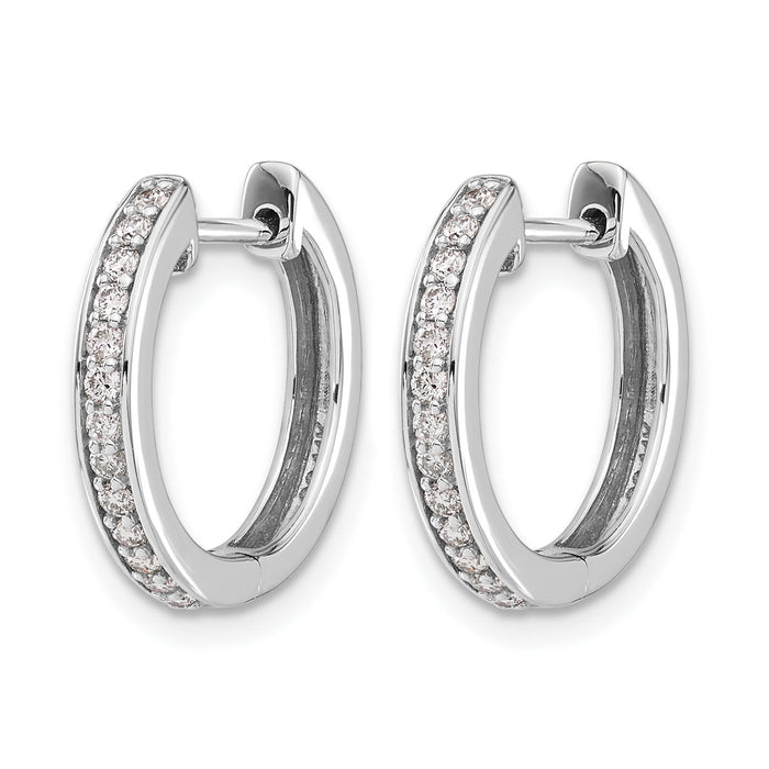 14k White Gold Diamond Complete Hinged Hoop Earrings-EM5362-033-WA