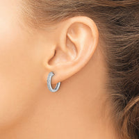 14k White Gold Diamond Complete Hinged Hoop Earrings-EM5362-033-WA