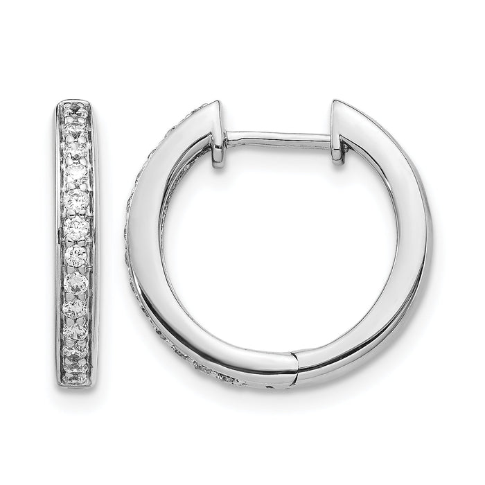 14k White Gold Diamond Complete Hinged Hoop Earrings-EM5362-033-WA