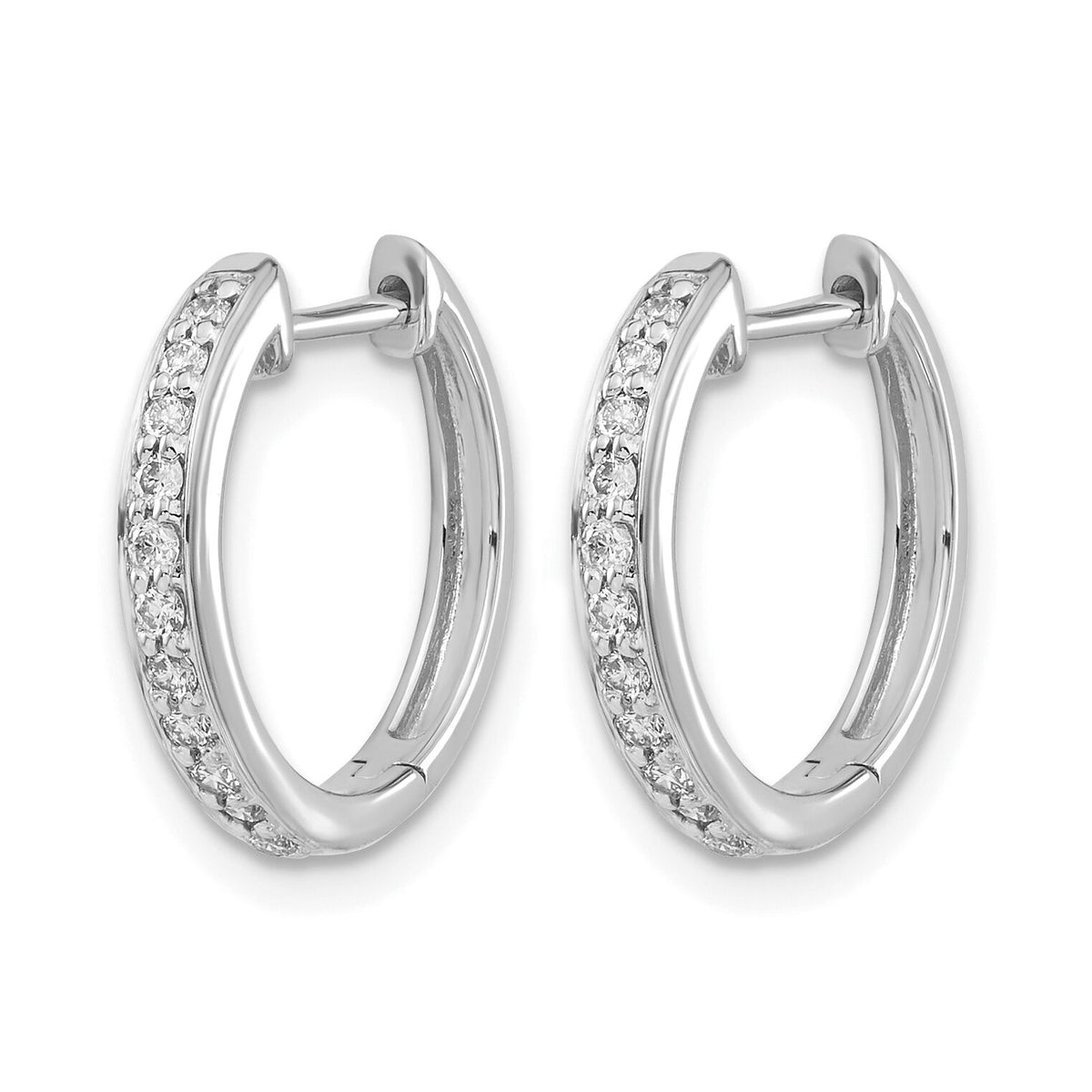 14k White Gold Diamond Complete Hinged Hoop Earrings-EM5363-025-WA