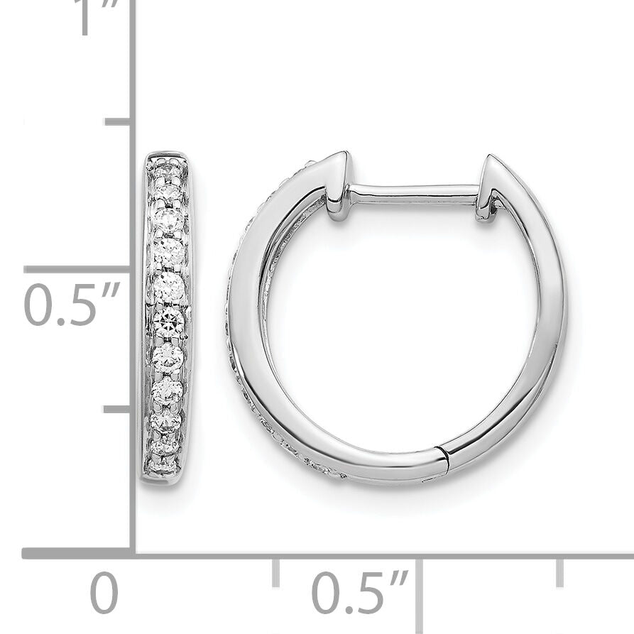 14k White Gold Diamond Complete Hinged Hoop Earrings-EM5363-025-WA