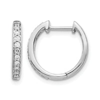 14k White Gold Diamond Complete Hinged Hoop Earrings-EM5363-025-WA