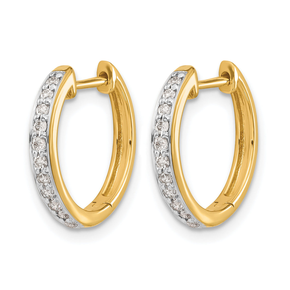14k Diamond Complete Hinged Hoop Earrings-EM5363-025-YA