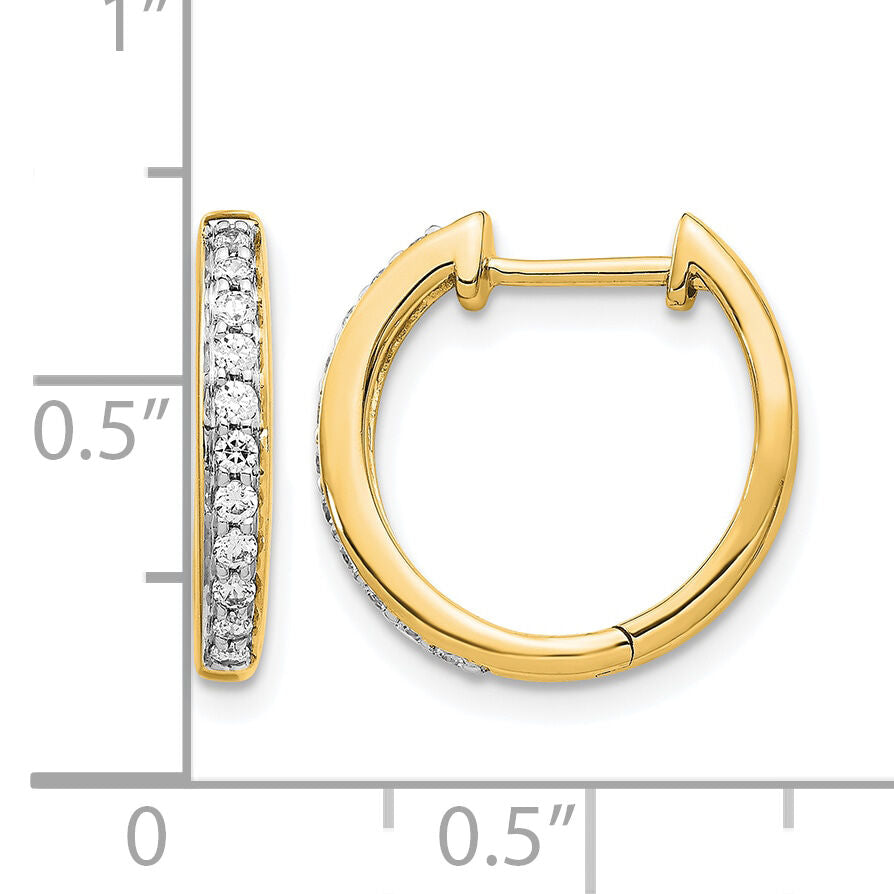 14k Diamond Complete Hinged Hoop Earrings-EM5363-025-YA