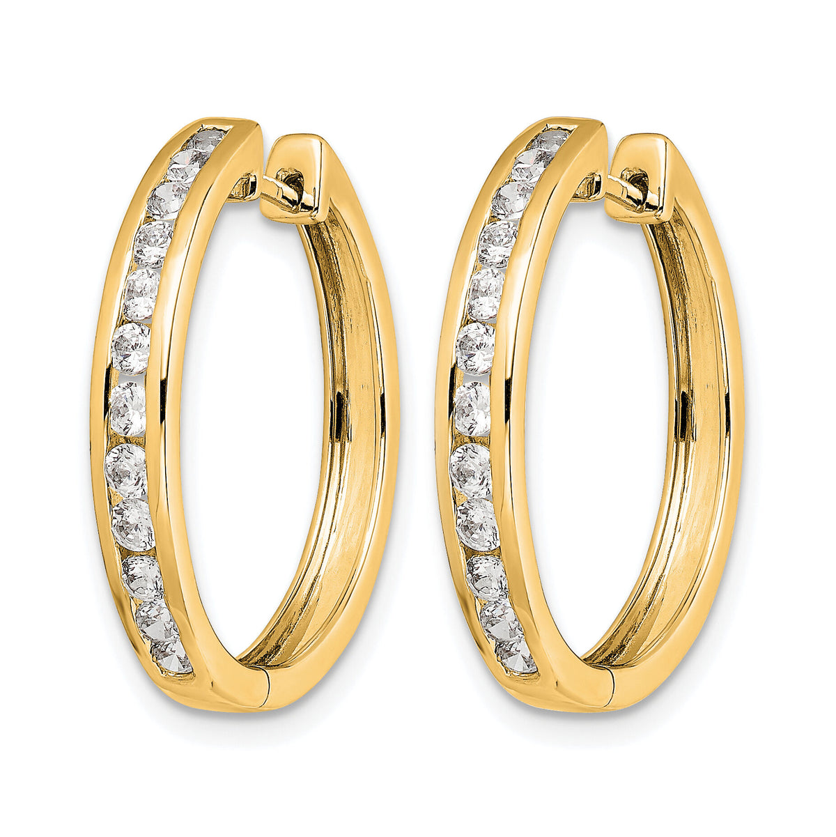 14k Diamond Hinged Hoop Earrings-EM5364-050-YA