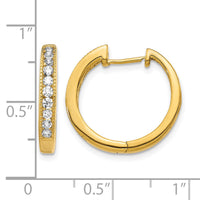 14k Diamond Hinged Hoop Earrings-EM5364-050-YA