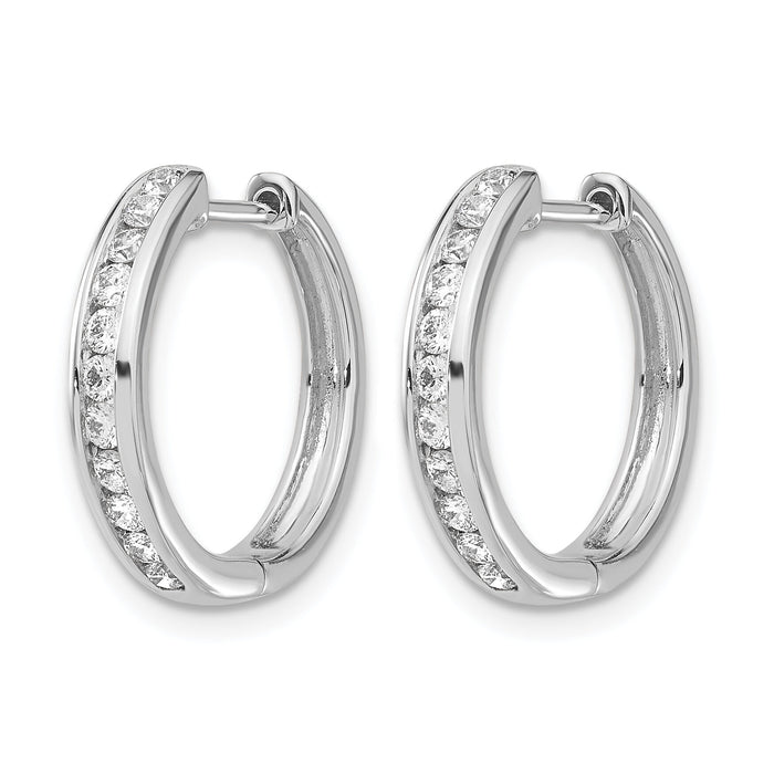 14k White Gold Diamond Hinged Hoop Earrings-EM5365-050-WA