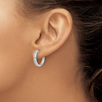 14k White Gold Diamond Hinged Hoop Earrings-EM5365-050-WA