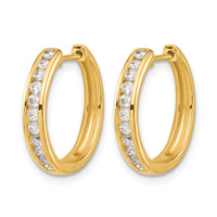 14k Diamond Hinged Hoop Earrings-EM5365-050-YA