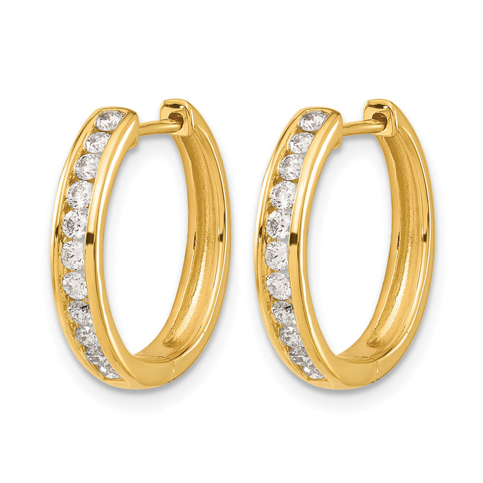 14k Diamond Hinged Hoop Earrings-EM5365-050-YA