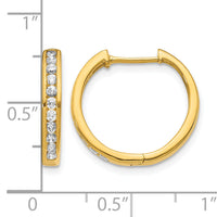 14k Diamond Hinged Hoop Earrings-EM5365-050-YA