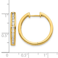 14k Diamond Hinged Hoop Earrings-EM5366-100-YA