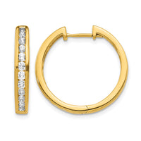 14k Diamond Hinged Hoop Earrings-EM5366-100-YA