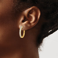 14k Diamond Hinged Hoop Earrings-EM5367-075-YA