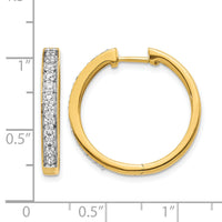 14k Diamond Hinged Hoop Earrings-EM5367-075-YA