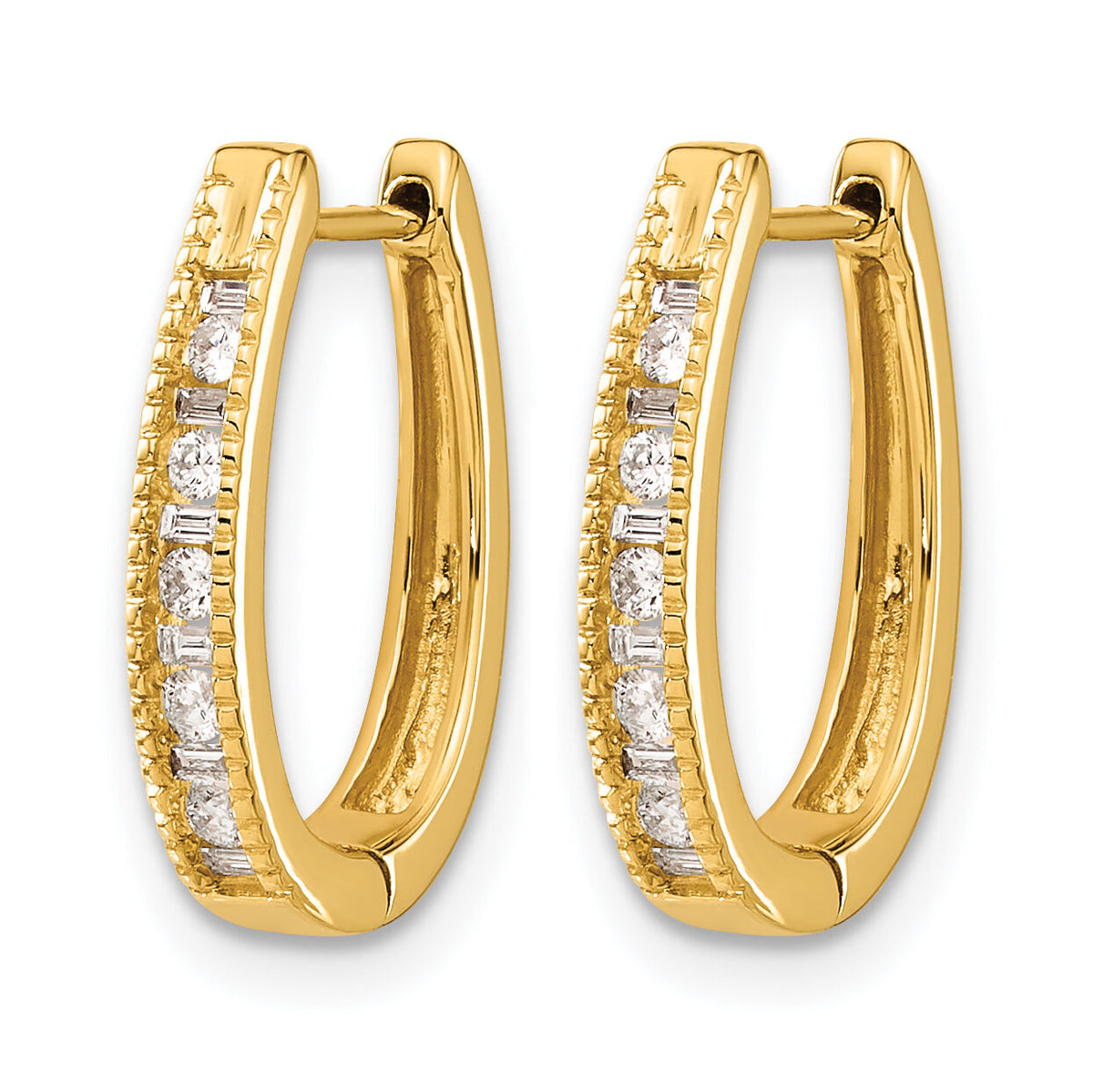 14k Diamond Oval Hinged Hoop Earrings-EM5368-025-YA