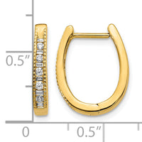14k Diamond Oval Hinged Hoop Earrings-EM5368-025-YA