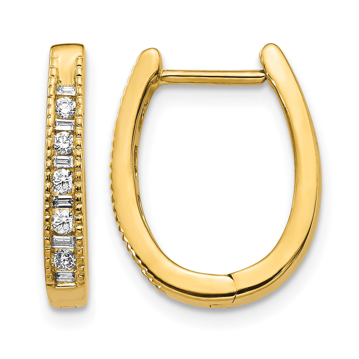 14k Diamond Oval Hinged Hoop Earrings-EM5368-025-YA