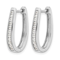 14k White Gold Diamond Oval Hinged Hoop Earrings-EM5369-050-WA