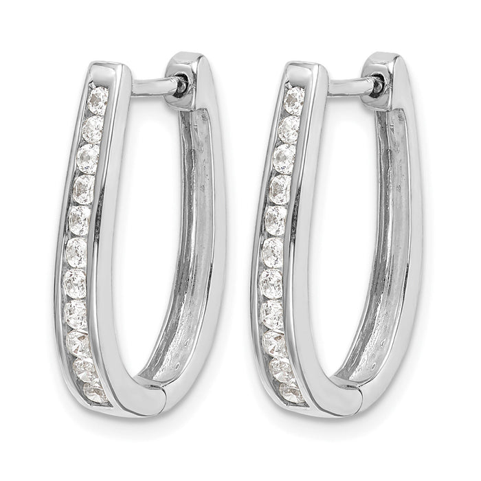 14k White Gold Diamond Oval Hinged Hoop Earrings-EM5369-050-WA