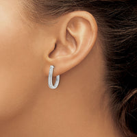 14k White Gold Diamond Oval Hinged Hoop Earrings-EM5369-050-WA