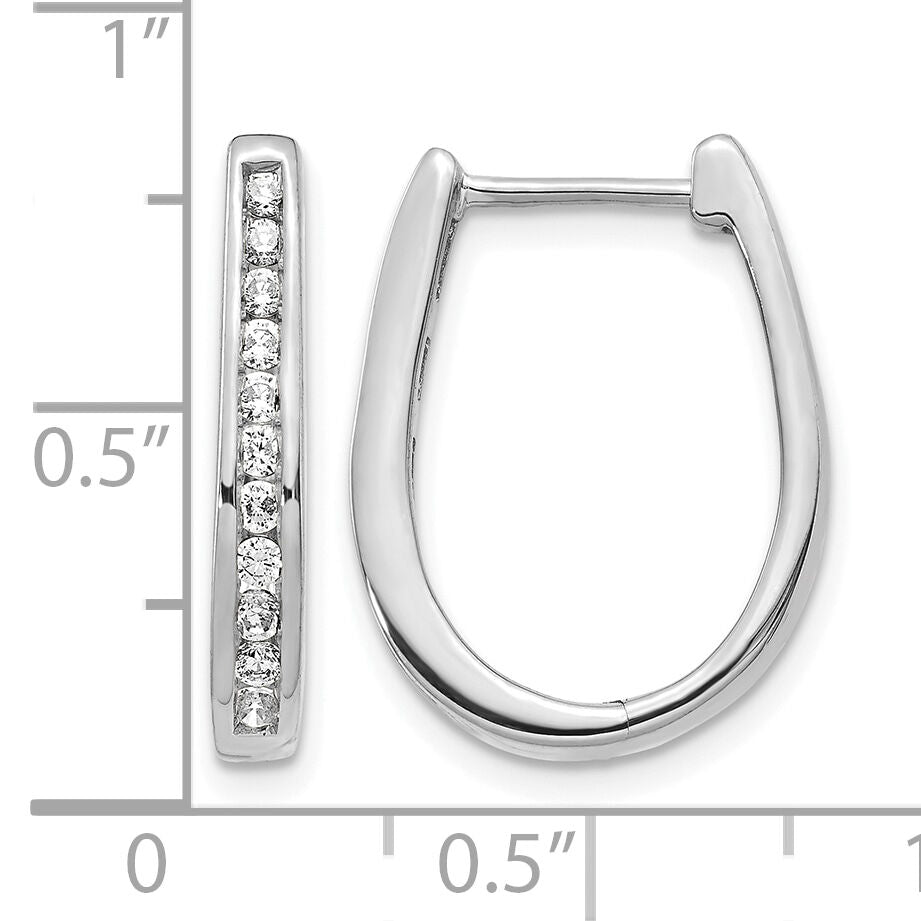14k White Gold Diamond Oval Hinged Hoop Earrings-EM5369-050-WA
