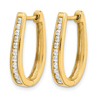 14k Diamond Oval Hinged Hoop Earrings-EM5369-050-YA