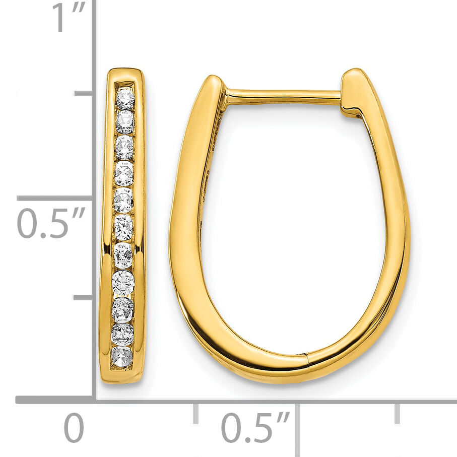 14k Diamond Oval Hinged Hoop Earrings-EM5369-050-YA