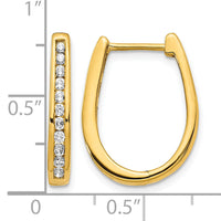 14k Diamond Oval Hinged Hoop Earrings-EM5369-050-YA