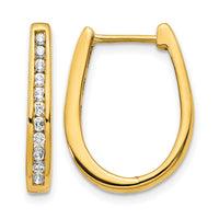 14k Diamond Oval Hinged Hoop Earrings-EM5369-050-YA