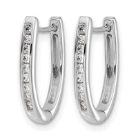 14k White Gold Diamond Oval Hinged Hoop Earrings-EM5370-025-WA