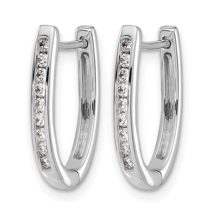 14k White Gold Diamond Oval Hinged Hoop Earrings-EM5370-025-WA