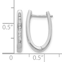 14k White Gold Diamond Oval Hinged Hoop Earrings-EM5370-025-WA