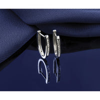 14k White Gold Diamond Oval Hinged Hoop Earrings-EM5370-025-WA