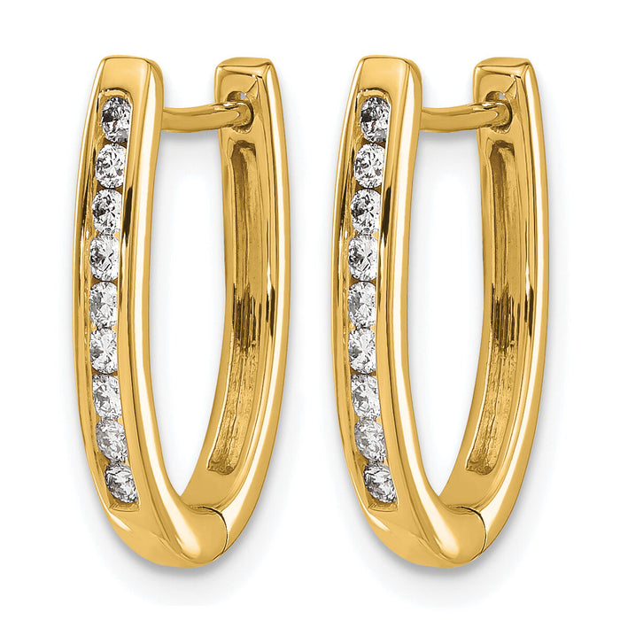 14k Diamond Oval Hinged Hoop Earrings-EM5370-025-YA