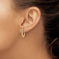 14k Diamond Oval Hinged Hoop Earrings-EM5370-025-YA