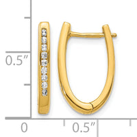 14k Diamond Oval Hinged Hoop Earrings-EM5370-025-YA