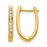 14k Diamond Oval Hinged Hoop Earrings-EM5370-025-YA