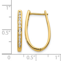 14k Diamond Oval Hinged Hoop Earrings-EM5370-050-YA
