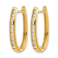 14k Diamond Oval Hinged Hoop Earrings-EM5371-075-YA
