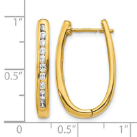 14k Diamond Oval Hinged Hoop Earrings-EM5371-075-YA