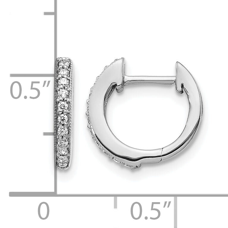 14k White Gold Diamond Hinged Hoop Earrings-EM5374-013-WA