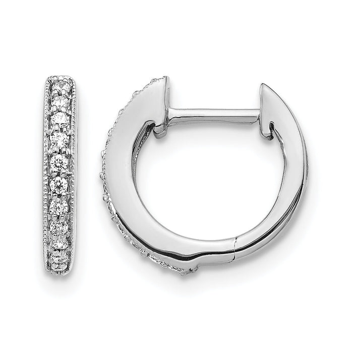14k White Gold Diamond Hinged Hoop Earrings-EM5374-013-WA